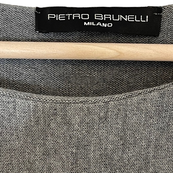 Pietro Brunelli Maternity Gray Asymmetrical Pullover Poncho Like Sweater Size M - Picture 9 of 12